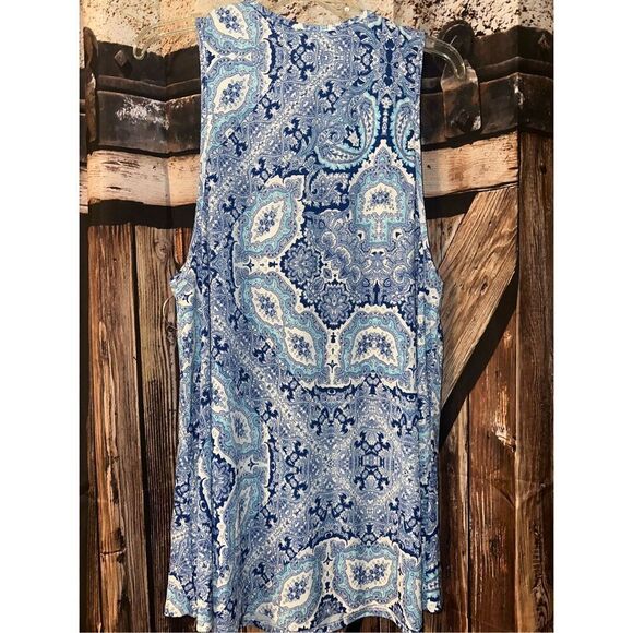 Show Me Your Mumu Garrett Tank Mini Dress in Blue Paisley size Medium - Picture 5 of 5